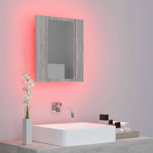 LED kupaonski ormarić s ogledalom boja hrasta 40x12x45cm drveni Cijena