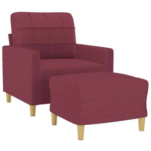 Fotelja s tabureom crvena boja vina 60 cm od tkanine - boja crnog vina Cijena
