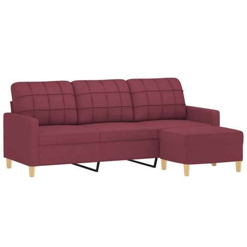 Trosjed s tabureom crvena boja vina 180 cm od tkanine - boja crnog vina 180 cm Cijena