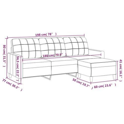Trosjed s tabureom crvena boja vina 180 cm od tkanine - boja crnog vina 180 cm Cijena