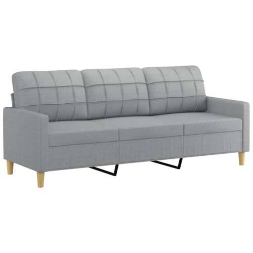4-dijelni set sofa s jastucima svjetlosivi od tkanine - Svjetlosiva s jastučićima i tabureom Cijena