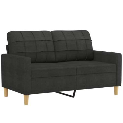 2-dijelni set sofa s jastucima crni od tkanine - Crna s jastučićima Cijena