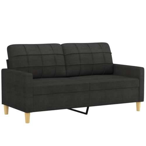 2-dijelni set sofa s jastucima crni od tkanine - Crna s jastučićima Cijena