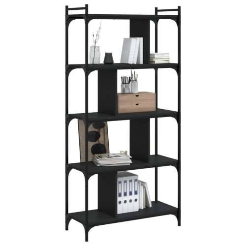 Regal za knjige s 5 razina crni 76x32x158 cm konstruirano drvo - Crna 1 158 cm Cijena