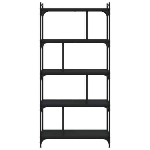 Regal za knjige s 5 razina crni 76x32x158 cm konstruirano drvo - Crna 1 158 cm Cijena