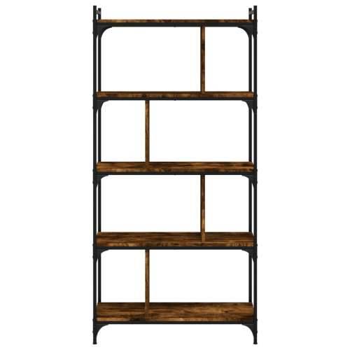 Regal za knjige s 5 razina boja hrasta 76 x 32 x 158 cm drveni - Dimljeni hrast 1 158 cm Cijena