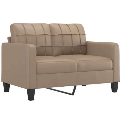 2-dijelni set sofa s jastucima boja cappuccina od umjetne kože - Boja cappuccina s jastučićima Cijena