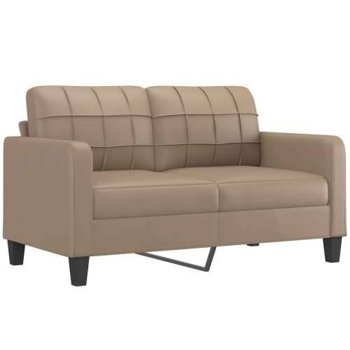 2-dijelni set sofa s jastucima boja cappuccina od umjetne kože - Boja cappuccina s jastučićima Cijena