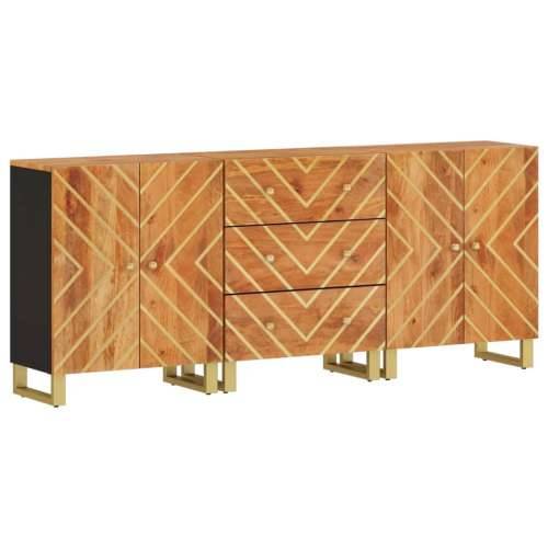 Bočni ormarići 3 kom smeđe-crni 60x33,5x75cm masivno drvo manga Cijena