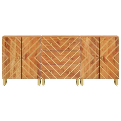 Bočni ormarići 3 kom smeđe-crni 60x33,5x75cm masivno drvo manga Cijena