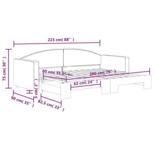 Dnevni krevet na razvlačenje bez madraca tamnosivi 80x200 cm - Tamno siva 80 x 200 cm s krevetom na izvlačenje Cijena