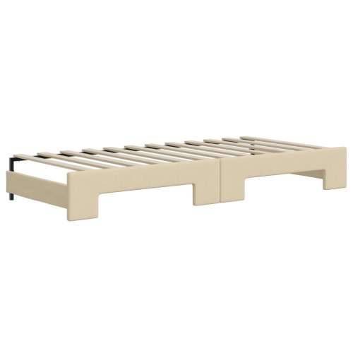 Dnevni krevet na razvlačenje krem 90 x 200 cm od tkanine - Krema 90 x 200 cm s krevetom na izvlačenje Cijena