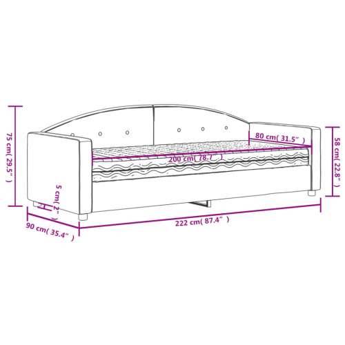 Dnevni krevet s madracem žuti 80 x 200 cm baršunasti - Žuta 80 x 200 cm s madracem Cijena