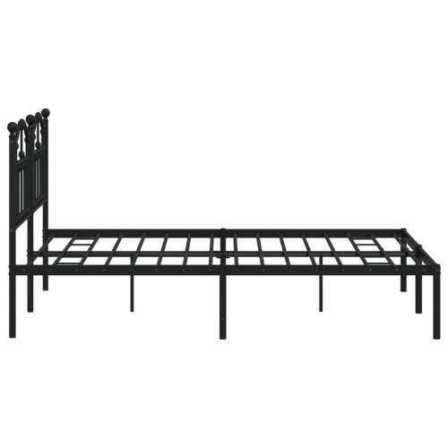 Metalni okvir za krevet s uzglavljem crni 140x190 cm Cijena
