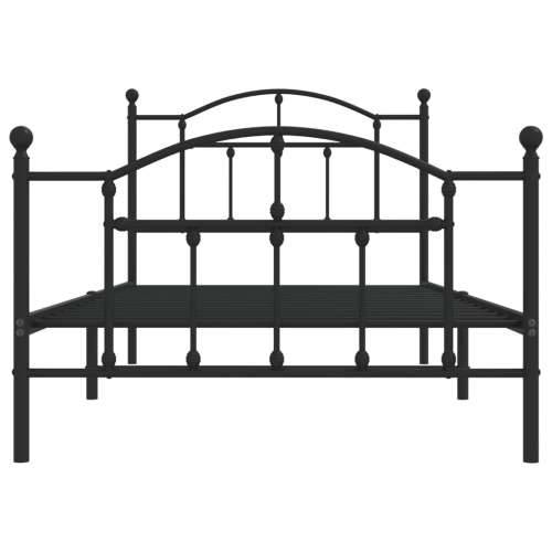 Metalni okvir kreveta uzglavlje i podnožje crni 100x190 cm Cijena