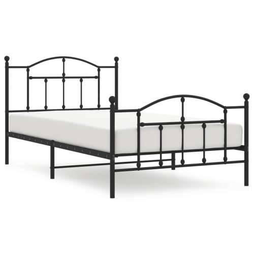 Metalni okvir kreveta uzglavlje i podnožje crni 107x203 cm Cijena