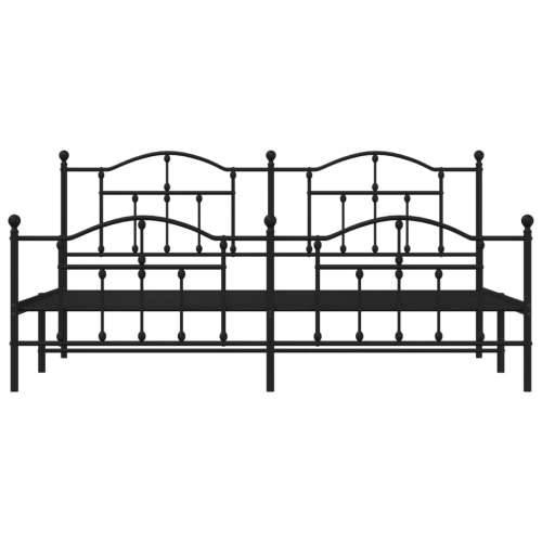 Metalni okvir kreveta uzglavlje i podnožje crni 200x200 cm Cijena
