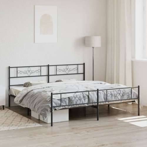 Metalni okvir kreveta uzglavlje i podnožje crni 183x213 cm - Crna 183 x 213 cm s uzglavljem i podnožjem Cijena