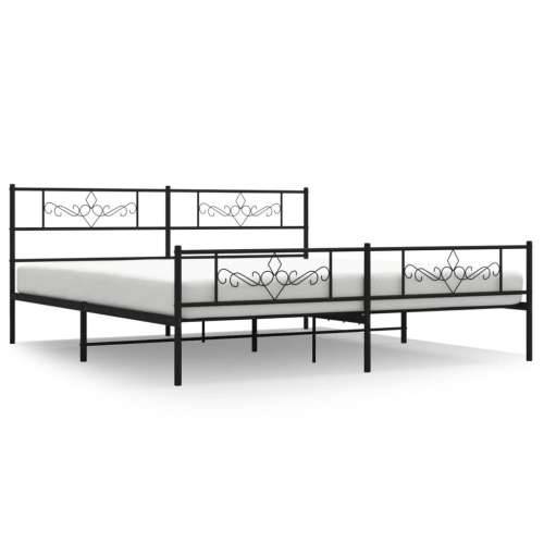Metalni okvir kreveta uzglavlje i podnožje crni 183x213 cm - Crna 183 x 213 cm s uzglavljem i podnožjem Cijena