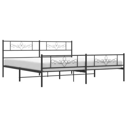 Metalni okvir kreveta uzglavlje i podnožje crni 183x213 cm - Crna 183 x 213 cm s uzglavljem i podnožjem Cijena