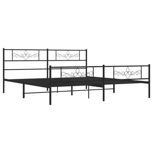 Metalni okvir kreveta uzglavlje i podnožje crni 183x213 cm - Crna 183 x 213 cm s uzglavljem i podnožjem Cijena