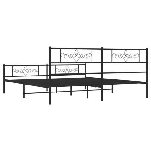 Metalni okvir kreveta uzglavlje i podnožje crni 183x213 cm - Crna 183 x 213 cm s uzglavljem i podnožjem Cijena
