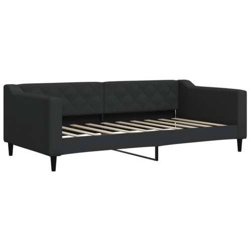 Dnevni krevet s madracem crni 90 x 190 cm od tkanine - Crna 90 x 190 cm s madracem Cijena