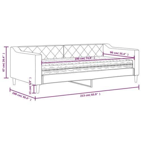 Dnevni krevet s madracem crni 90 x 190 cm od tkanine - Crna 90 x 190 cm s madracem Cijena