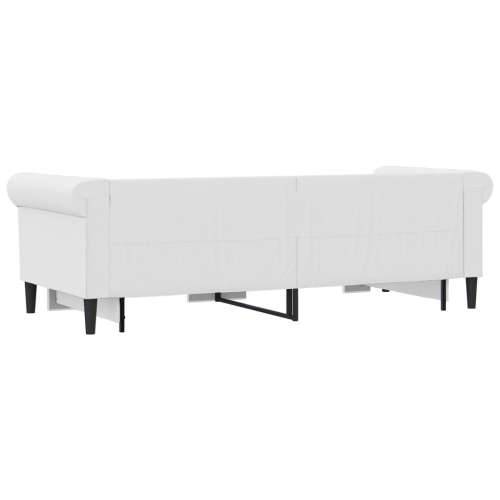 Dnevni krevet na razvlačenje bijeli 90 x 200 cm od umjetne kože - Bijela 90 x 200 cm s krevetom na izvlačenje Cijena