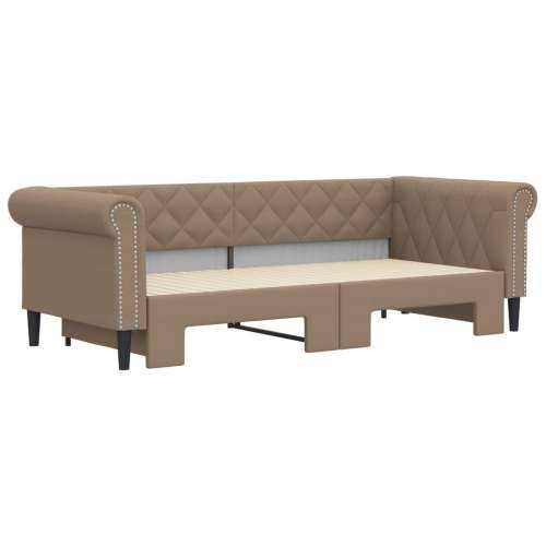 Dnevni krevet na razvlačenje cappuccino 90x200 cm umjetna koža - Boja cappuccina 90 x 200 cm s krevetom na izvlačenje Cijena
