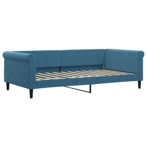 Dnevni krevet s madracem plavi 100 x 200 cm baršunasti - Plava 100 x 200 cm s madracem Cijena