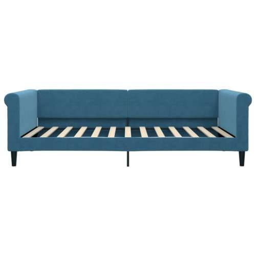 Dnevni krevet s madracem plavi 100 x 200 cm baršunasti - Plava 100 x 200 cm s madracem Cijena