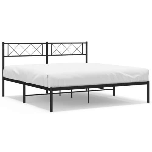 Metalni okvir za krevet s uzglavljem crni 120x200 cm - Crna 120 x 200 cm s uzglavljem Cijena