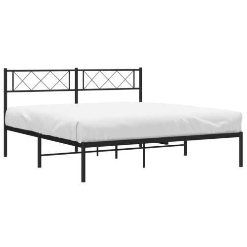 Metalni okvir za krevet s uzglavljem crni 120x200 cm - Crna 120 x 200 cm s uzglavljem Cijena