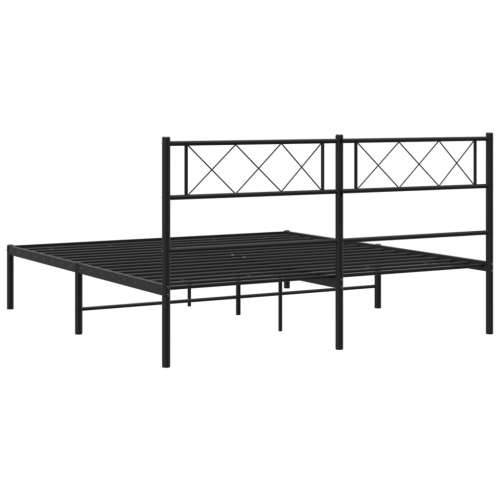 Metalni okvir za krevet s uzglavljem crni 120x200 cm - Crna 120 x 200 cm s uzglavljem Cijena