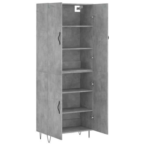 Visoka komoda siva betona 69,5x34x180 cm od konstruiranog drva - Beton siva 1 2 vrata Cijena