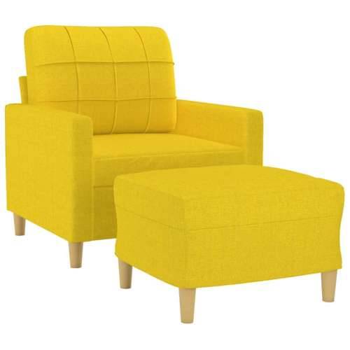 Fotelja s tabureom svjetložuta 60 cm od tkanine - Svjetložuta Cijena