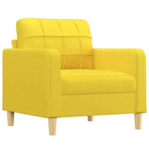 Fotelja s tabureom svjetložuta 60 cm od tkanine - Svjetložuta Cijena