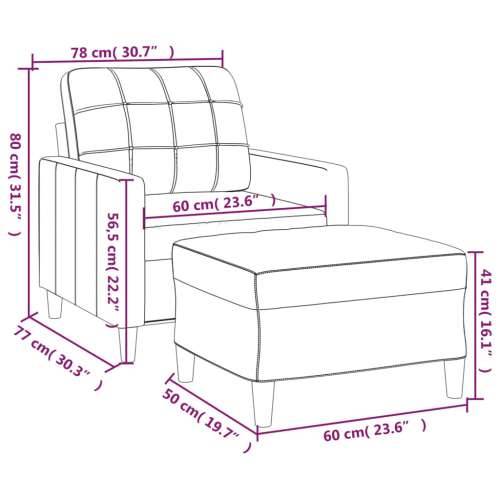 Fotelja s tabureom svjetložuta 60 cm od tkanine - Svjetložuta Cijena