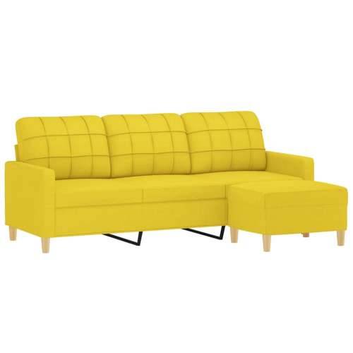 Trosjed s tabureom svjetložuti 180 cm od tkanine - Svjetložuta 180 cm Cijena