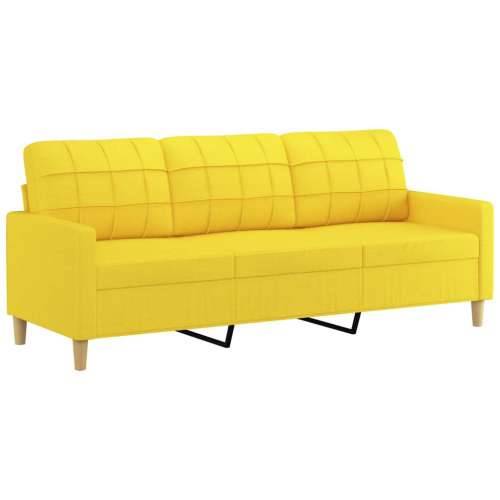 Trosjed s tabureom svjetložuti 180 cm od tkanine - Svjetložuta 180 cm Cijena