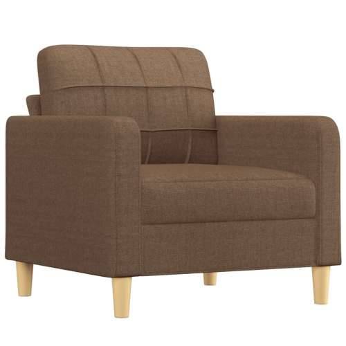 3-dijelni set sofa s jastucima smeđi od tkanine - Smeđa s jastučićima Cijena