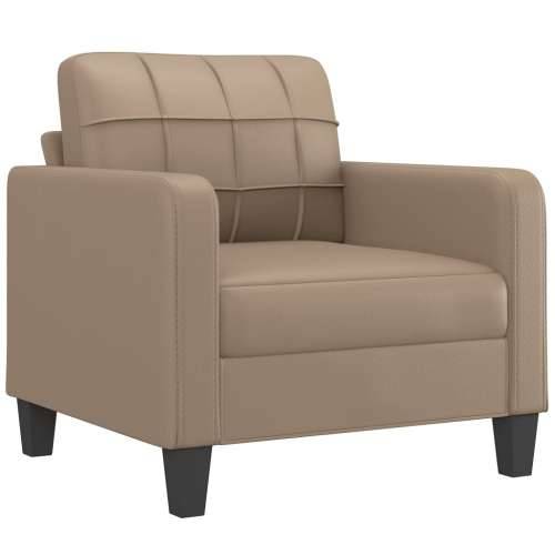 3-dijelni set sofa s jastucima boja cappuccina od umjetne kože - Boja cappuccina s jastučićima Cijena