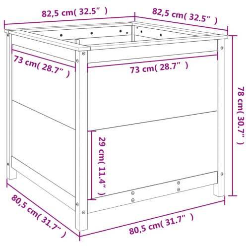 Vrtna sadilica bijela 82,5 x 82,5 x 78 cm od masivne borovine - Bijela boja bora 82.5 x 82.5 x 78 cm 1 Cijena