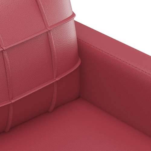 2-dijelni set sofa s jastucima boja vina od umjetne kože - boja crnog vina s jastučićima Cijena