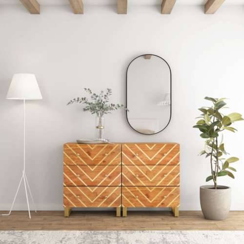 Bočni ormarići 2 kom smeđe-crni 60x33,5x75cm masivno drvo manga Cijena