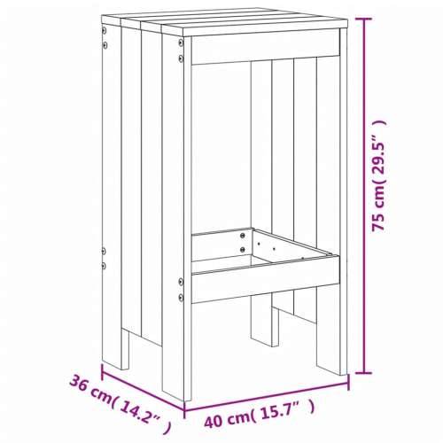Barski stolci 2 kom bijeli 40 x 36 x 75 cm od masivne borovine - Bijela boja bora 40 x 36 x 75 cm 2 Cijena