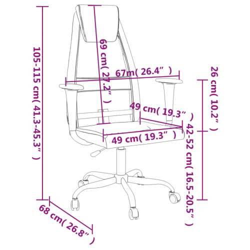 Uredska stolica podesive visine tkanina i umjetna koža bijela Cijena