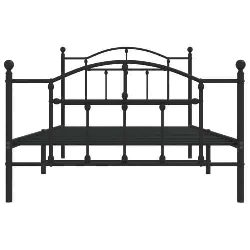 Metalni okvir kreveta uzglavlje i podnožje crni 100x200 cm Cijena