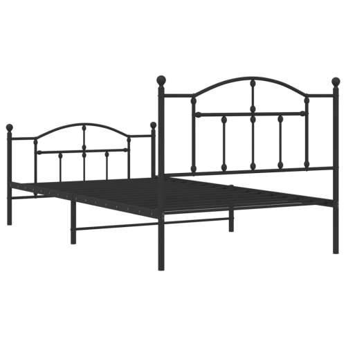 Metalni okvir kreveta uzglavlje i podnožje crni 100x200 cm Cijena